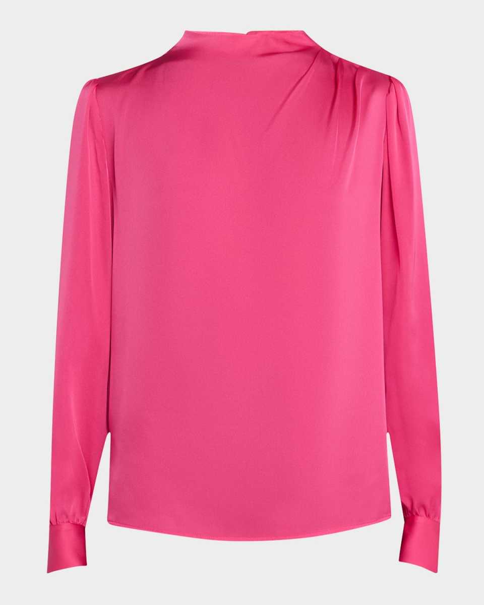 The Tien Ruched Mock-Neck Blouse
